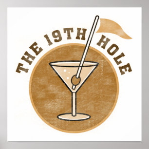 Golf 19. Loch T - Shirt und Geschenke Poster