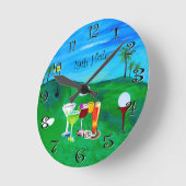 Golf 19th hole bar clock runde wanduhr (Winkel)
