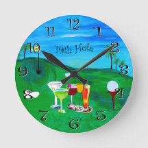 Golf 19th hole bar clock