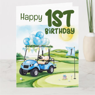 Golf 1. Geburtstag 1 Jahr alt Golfer Karte