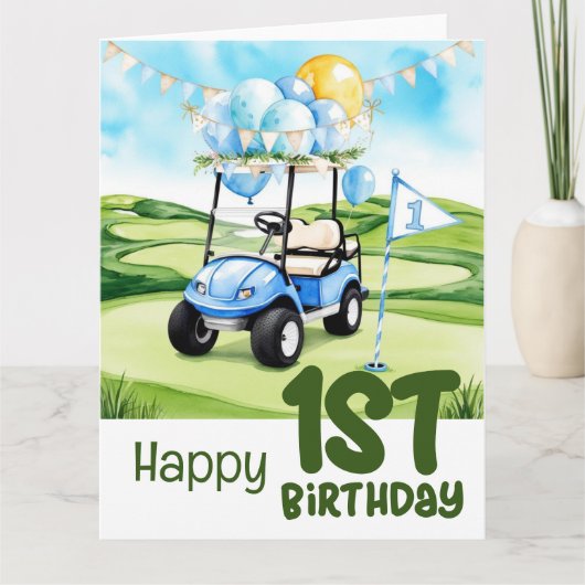 Golf 1. Geburtstag 1 Jahr alt Golfer Karte (Vorderseite)