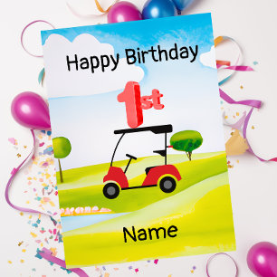 Golf 1. Geburtstag 1 Jahr alter Golfer mit Anzahl Karte