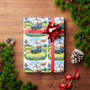 Golf 1. Geburtstag ein Jahr alter Golfer Geschenkpapier