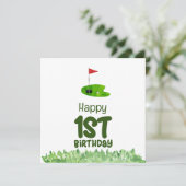 Golf 1. Geburtstag ein Jahr alter Golfer  Karte (Stehend Vorderseite)