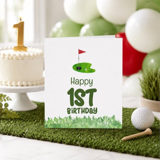 Golf 1. Geburtstag ein Jahr alter Golfer  Karte