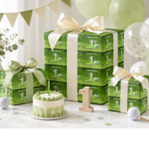 Golf 1. Geburtstag ein Jahr alter Golfer mit Numme Geschenkpapier