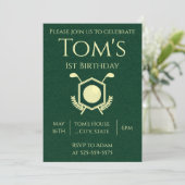 Golf 1. Geburtstag Einladung (Stehend Vorderseite)