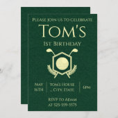 Golf 1. Geburtstag Einladung (Vorne/Hinten)