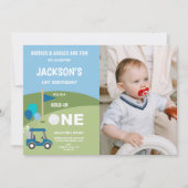 Golf 1. Geburtstag Einladung mit Foto (Vorderseite)