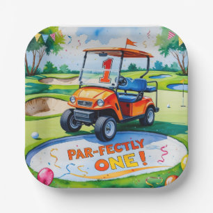 Golf 1. Geburtstag für Baby Boy Golfer Pappteller