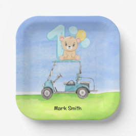 Golf 1. Geburtstag für Baby Boy Golfer Pappteller