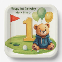Golf 1. Geburtstag, gestaltet wie ein Putting Gree Pappteller
