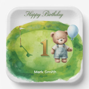 Golf 1. Geburtstag, gestaltet wie ein Putting Gree Pappteller