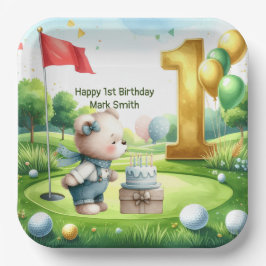 Golf 1. Geburtstag, gestaltet wie ein Putting Gree Pappteller