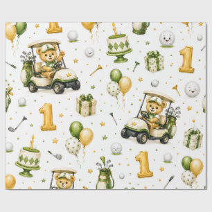 Golf 1. Geburtstag   Lasst uns Par-Tee feiern  Geschenkpapier