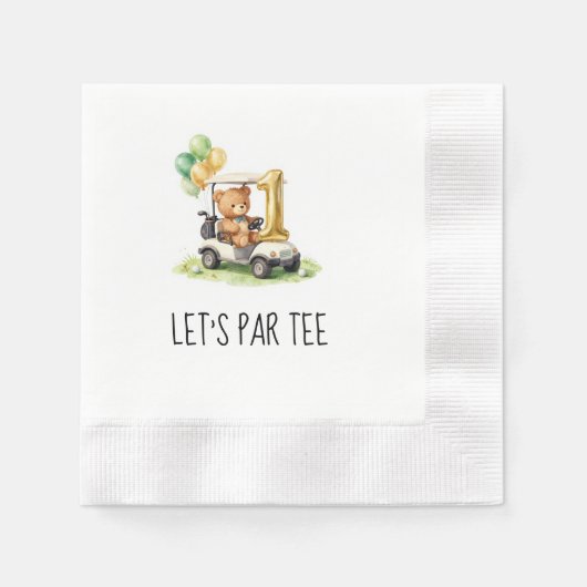 Golf 1. Geburtstag Let's Par Tee Serviette (Vorderseite)