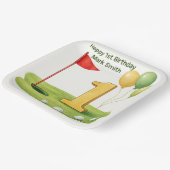Golf 1. Geburtstag mit Putting Green Thema Pappteller (Gewinkelt)