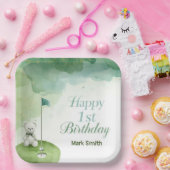 Golf 1. Geburtstag mit Putting Green Thema Pappteller (Party)