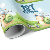 Golf 1. Geburtstag Niedliches Thema Geschenkpapier (Rolleneckpunkt)
