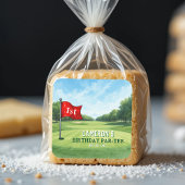 Golf 1 Geburtstag Party in einem Quadratischer Aufkleber