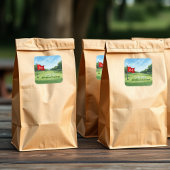 Golf 1 Geburtstag Party in einem Quadratischer Aufkleber