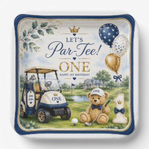 Golf 1. Geburtstag quadratische Papierplatten  Pappteller