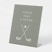Golf 1. Geburtstag Salbeigrün Bitte ein Gefallen Sockelschild (Vorderseite)