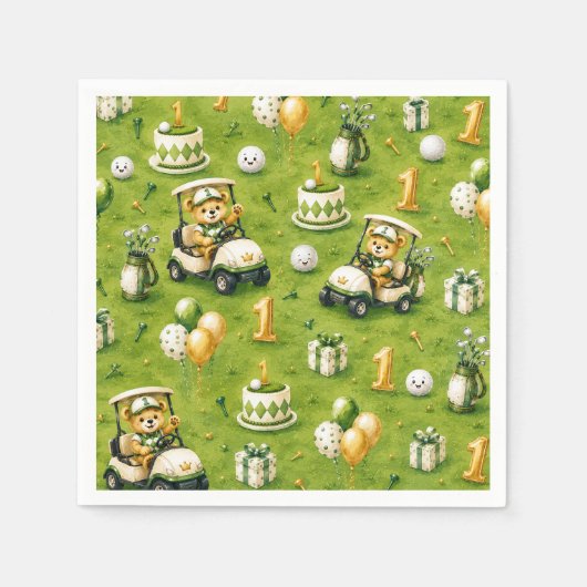 Golf 1. Geburtstag  Serviette (Vorderseite)