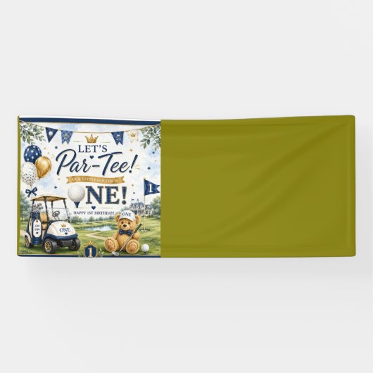 Golf 1. Geburtstagsbanner mit Golfwagen  Banner (Horizontal)