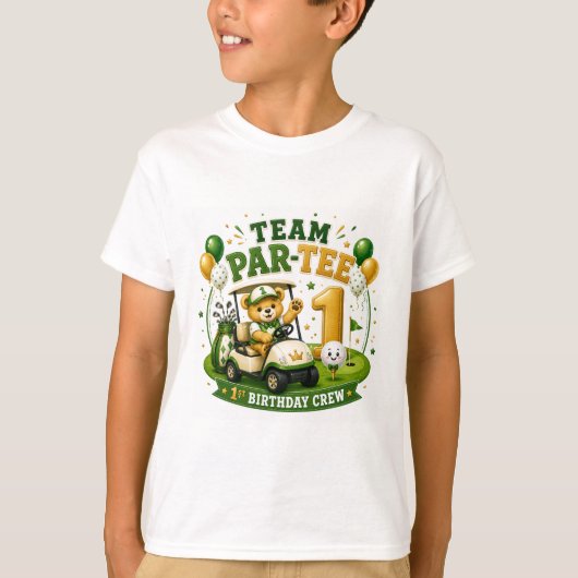 Golf 1. Geburtstagsfeier T-Shirt (Vorderseite)