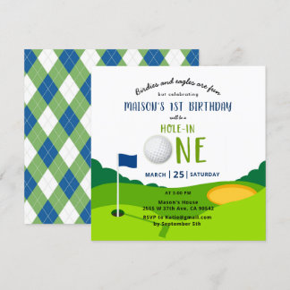 Golf 1. Geburtstagshaus in einem Stück Einladung