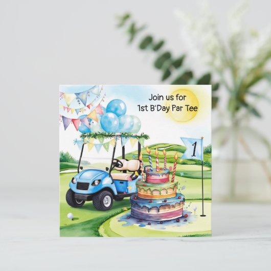 Golf 1. Party Einladung (Stehend Vorderseite)