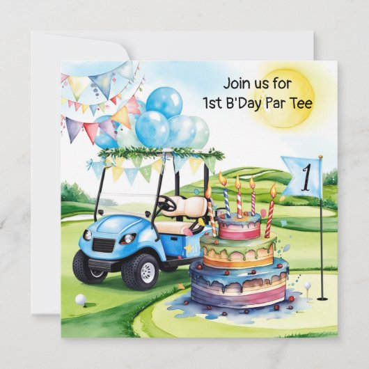 Golf 1. Party Einladung (Vorderseite)