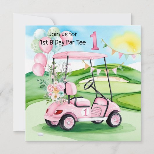 Golf 1. Party Einladung (Vorderseite)