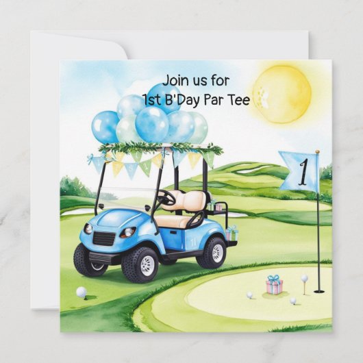 Golf 1. Party Einladung (Vorderseite)