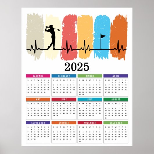 Golf 2025 Kalender Poster (Vorne)
