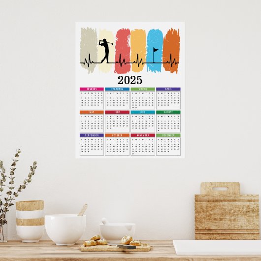 Golf 2025 Kalender Poster (Küche)