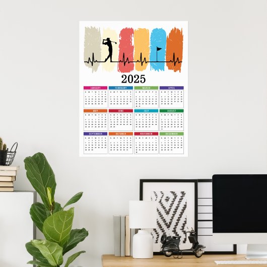 Golf 2025 Kalender Poster (Heimbüro)