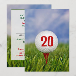 Golf 20. Geburtstagsfeier Einladung