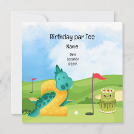 Golf 2. Geburtstag Thema für Kinder-Golfer-Party Einladung