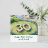 Golf 30. Geburtstag auf dem Golfplatz Karte (Stehend Vorderseite)