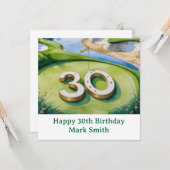Golf 30. Geburtstag auf dem Golfplatz Karte (Vorderseite/Rückseite Beispiel)