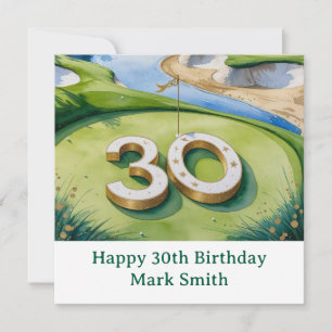Golf 30. Geburtstag auf dem Golfplatz Karte