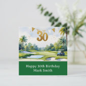 Golf 30. Geburtstag auf dem Golfplatz Karte (Stehend Vorderseite)