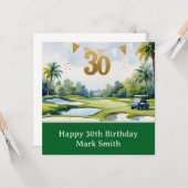 Golf 30. Geburtstag auf dem Golfplatz Karte (Vorderseite/Rückseite Beispiel)