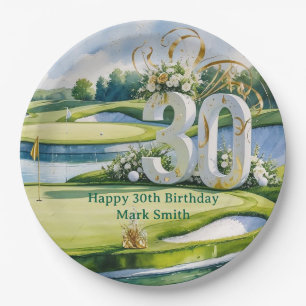 Golf 30. Geburtstag auf dem Golfplatz Pappteller