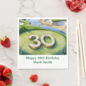 Golf 30. Geburtstag auf dem Golfplatz Serviette (Beispiel)