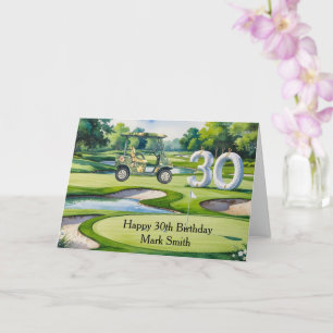 Golf 30. Geburtstag auf Golfplatz Karte