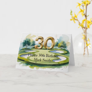 Golf 30. Geburtstag auf Golfplatz Karte