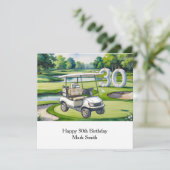 Golf 30. Geburtstag auf Golfplatz Karte (Stehend Vorderseite)